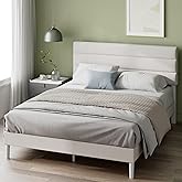 Zinus Piper Bed Frame 135 x 190 cm &ndash; Height 30 cm &ndash; Upholstered Double Bed Base with Headboard &ndash; Wooden Slats &ndash; Easy Assembly