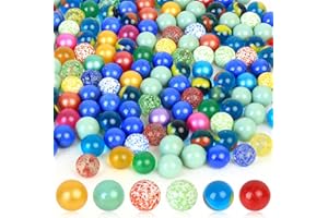 Jttxiu 170 Stück Glasmurmeln Glas, Kleine Glas Murmeln, 16mm Bunte Murmeln, Glaskugeln, Bunte Katzenaugen-Glasmurmeln für Murmelspiel Murmelbahn Kugelbahnen Vasen Pflanzendeko