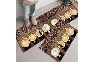 LY4U Tappetino da Cucina Set 2 Pezzi Tappetino da Cucina Antiscivolo in Microfibra Lavabile in Lavatrice (40x60cm+40x120cm)