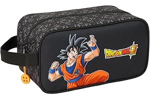 SAFTA Dragon Ball Combat - Sac à Chaussures Moyen, Polyvalent, Sac à Chaussures, Sport, extrascolaire, Football, Confortable et Polyvalent, 29 x 14 x 15 cm, Noir, M, Décontracté
