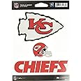 NFL Kansas City Chiefs Triple Spirit Stickers, Red, White, 3 Team Stickers
