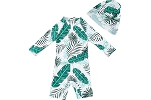 upandfast Costume da Bagno Intero per Bambini con Cappello da Sole UPF 50+ Protezione Solare Muta da Surf per Bambini