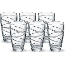 6-Pack Clear Acrylic Tumblers - 280ml Reusable Plastic Glasses, Dishwasher Safe
