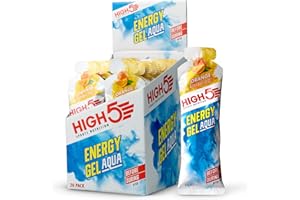 HIGH5 Aqua Running Gels Energy - Running Essentials for Quick Release Energy - Natural Fruit Juice & No-Caffeine - Ideal as Running Equipment, Cycling Supplements, Marathon Training (Orange, 20 x 66g)