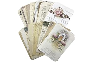 HRASY Lot de 52 feuilles de papier décoratif vintage pour scrapbooking, scrapbooking, accessoires de bricolage Junk Journal pages rétro Craft papier décoratif pour album, journal intime, scrapbook DIY E