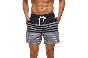 LEZUAN Bañador Hombre Corto con Bolsillo, Bañadores de Playa con Cordón, Bañadores de Natación Hidrófugo, Bañadores de Surf con Forro de Malla, Transpirable&Secado Rápido