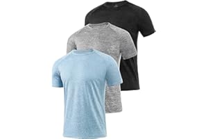 Star Vibe 3 Stücke Trockene T-Shirts für Herren - Schwitzen Sport-Shirts Fitness-Sportkleidung Kurze Ärmel Fitness-Studio