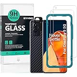 Ibywind Screen Protector for OnePlus 9, [Pack of 2] with Camera Lens Protector (Metal Material),Back Carbon Fiber Skin Protec