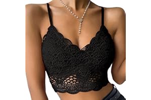 BLINGKO Brassière de Sport pour Femme Dentelle Col V Pas Cher Caraco Bustier Mode Lingerie Couleur Unie Bra Push-up sous-Vêtements Camisole pour Le Jogging Le Yoga Le Fitness