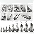 Peaken 25pcs Mixed Fishing Sinkers - Small Weights for River, Saltwater & Freshwater