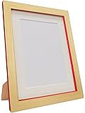 FRAMES BY POST Magnus Picture Photo Frame, Recycled Plastic, Beech and Red with Ivory Mount, 12 x 10 Image Size 10 x 8-Inch