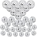 Décor Boules Disco,32 Pièces Boule à Facette Kit,Mini Boule Disco,Boule Disco Deco Gâteau,Disco Ball,Miroir Boules à Facettes,pour Décoration de Gâteaux, Fête, Bar