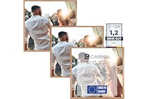 CABBEL Paquete de Tres (3 uds.) Marco de Fotos 40x40 cm Marco de Madera MDF de Roble | con plexiglás inastillable/Moderno