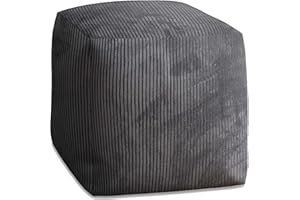 ‎DREAMROOTS DreamRoots Pouf Hocker Cube 60x60x60cm - Couch Hocker - Pouf Cord - Hocker Wohnzimmer - Fußhocker Für Sessel - Hocker Sofa - Sitz Poof - Fußablage Hocker - Sessel Hocker - Pouf Sitzsack