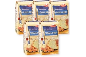 BIELMEIER KÜCHENMEISTER Brotbackmischung Süßes Brot 5 x 500 g I Brotbackmischungen für Brotbackautomat & Ofen I Brot mit Backmischung einfach gemacht