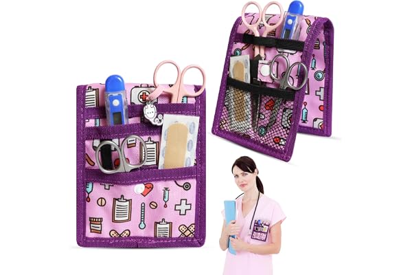 Ph Pro Heat Pochette Infirmiere - SalvabolPoches Infirmières - Pochette Aide Soignante pour Blouse avec Aimant - Accessoires Infirmiere Organisateur Professionnel.
