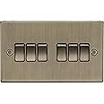 Knightsbridge CS42AB Square Edge Antique Brass 10A 6G 2 Way Plate Switch, 230 V