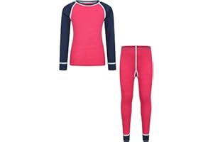 Mountain Warehouse Merino Kids Round Neck Thermal Baselayer Top – Long Sleeve, Lightweight, Antibacterial, Breathable & Quick Dry T-Shirt - Travelling & Outdoors
