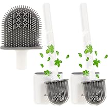Erreke Scopino WC in Silicone con Supporto in Acciaio Inossidabile