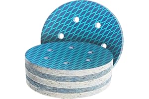 GZKTY 50 Piezas Discos Para Lijas 150mm, 6 Agujeros, Grano 240, Para Lijador Orbital y Lijador Madera