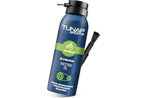 ‎TUNAP SPORTS TUNAP SPORTS Kettenöl Spray und Dosier-Pinsel, 125 ml | Fahrrad Langzeit-Schmierung für Ritzel, Schaltwerk und Kette (E-Bike-ready)