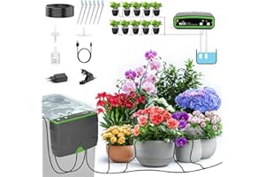 Sistema de riego automático para interior para plantas de jardín, Vankarr WiFi, riego automático con doble bomba, juego de riego por goteo con aplicación, riego de plantas de interior para 20 plantas