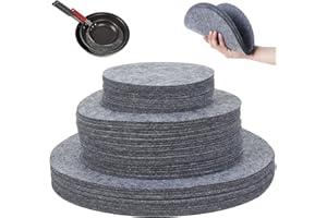 GATPHY 96 Stück Topfschoner Stapelschutz 13-19-27cm Runder Filz Pfannenschutz mit 3 Größen Stapelschutz Topfschutz Stapelschutz Kann Geschnitten Werden für Geschirr Küche Pfannen Töpfe