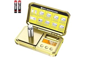 Ankilo Upgraded 200g/0.01g Digital Pocket Scale, Mini Gram Scale with Cal Weight, High-Precision Portable Travel Food Scale, Multifunctional Kitchen Scale, Tare Digital Scale, Batteries Included