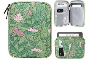 TiMOVO 6-7 Pollici Custodia per Tablet per Nuovo Kindle Paperwhite/Colorsoft Signature Edition, Custodia Protettiva con Tasca per Kindle E-Reader/Oasis, Fiore Verde