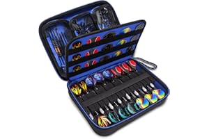 USA Gear Custodia per freccette semi rigida XL, custodia per il trasporto di freccette (15), punte per freccette, alberi per freccette, alette e altri accessori per freccette, compatibile con