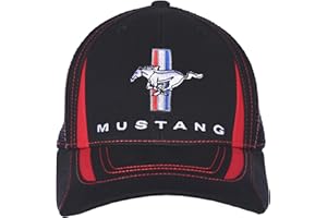 CHECKERED FLAG SPORTS Checkered Flag Men's Ford Mustang Cap Adjustable Black Trucker Hat
