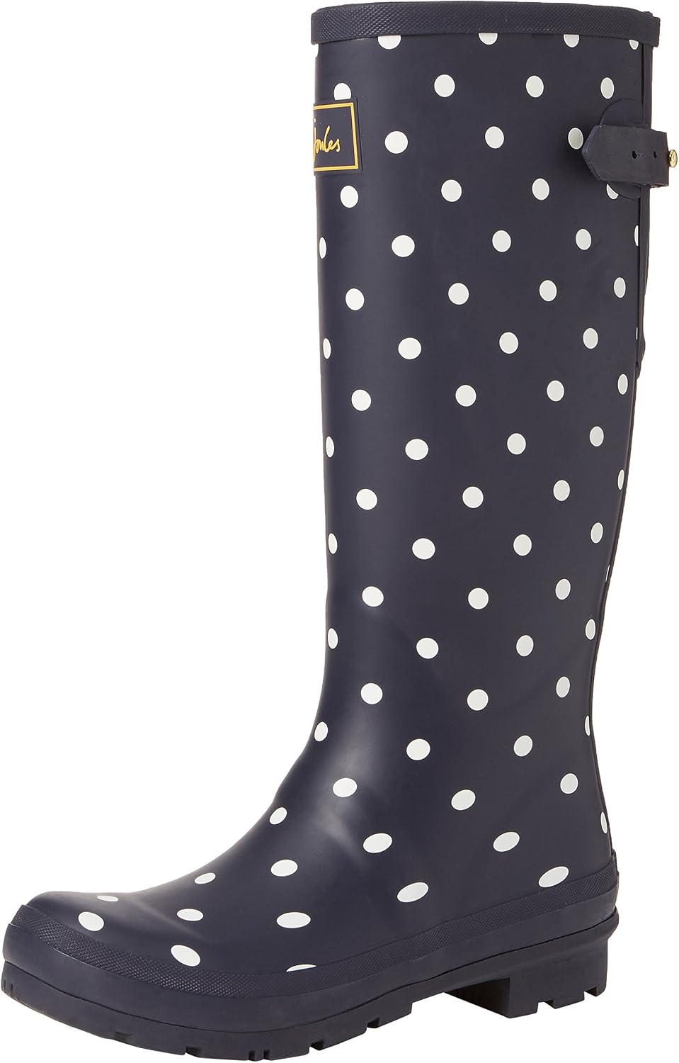 Joules Womens Welly Print With Adjustable Back Gusset - Black Metallic Bees