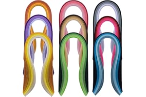 YURROAD 36 Farben 900 Streifen Quilling Papier 3mm x 39cm Paper Quilling Set Schwarz/Blau/Braun/Grün/Orange/Violett/Rot/Gelb Quilling Papierstreifen 3mm für Anfänger Erwachsene DIY Handwerk Gift