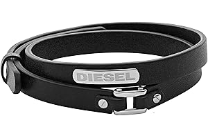 Diesel męska skórzana lub syntetyczna bransoletka z zapięciem na kołek