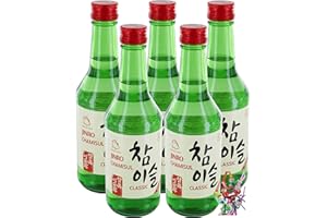 YOAXIA MARKE yoaxia ® - 5er Pack - [ 5x 350ml ] HITEJINRO Soju Jinro Chamisul Classic/Spirituose Alc. 20,1% vol. + ein kleiner Glücksanhänger gratis