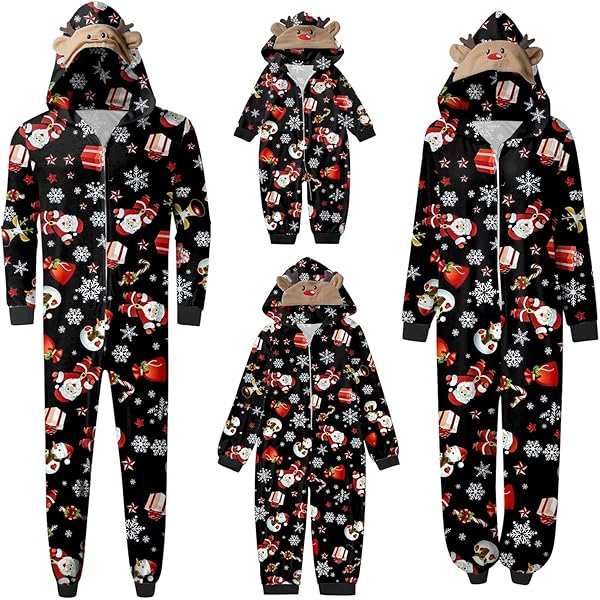 Pyjama Noel Famille Hiver Avec Imprimé Ensembles De Pyjama Chaud Bébé Pyjama Famille Manches Longues Enfant Pyjama Famille Satin Pyjama Assorti Couple Homme Femmes Fille BéBé GarçOn Chaud