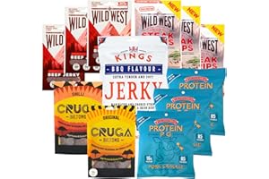 ‎KINGS Kings Beef Jerky, Biltong Jerky, Pork Scratchings Test Paket - CRUGA, KINGS, WILD WEST, PROTEIN PIG Mix - Trockenfleisch