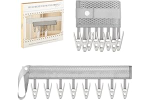 Mellbree 2-Pack Sock Peg Hanger for Heated Airers, 8-Peg 40cm Heated Airers Sock Dryer with Hooks, Sturdy Clips for Socks/Lingerie, Ideal for Travel & Home
