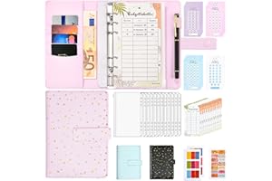 ‎L LONGANCHANG Budget Planner Deutsch - A6 Budget Binder Ringbuchordner Geld Organizer Sparen - Finanzplaner Cash Stuffing Haushaltsbuch mit Geldfacher - Budgetplaner Sparbuch mit Folien für Sinking Funds