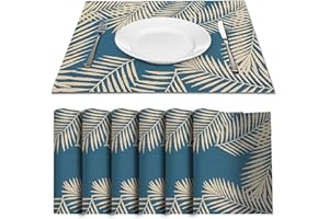 VIVILINEN Tovaglietta Abbronzante Foglia PVC Tovagliette Cucina Lavabili Tavola Antiscivolo Resistente al Calore Tovagliette per Tavola