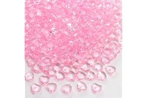 YIEUR 600 Stück rosa Herzen Diamant Konfetti Deko, 12mm glitzer Dekosteine rosa Acryl, Streudeko Kristalle Konfetti Diamanten Plastik Hochzeit Tischdekoration Geschenk Taufe von Partyloon(pink-12)