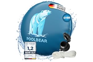 PoolBear | Poolkudde för vinter, 4 m, vinterkudde, XXL, poolluftkudde med dubbelsöm inklusive reparationssats, vinterskydd, sittdyna