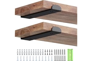 WELDUN Paquete de 4 soportes de metal para estante de andamio de 20 cm, soportes de estantería angulares resistentes para montaje en pared con labios, para decoración industrial, rústica, moderna