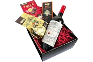 PASSIONE ITALIA Edles Geschenkset Dunkles Genuss Duo Wein, Pralinen Schokolade mit Terre di Mario Rotwein und italienischen Schokoladenspezialitäten