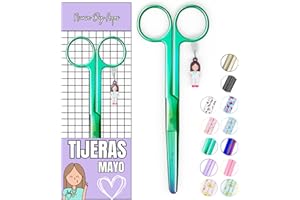 Nurse by Aqos | Ciseaux infirmiere, ciseaux infirmier bout rond | infirmiere accessoires avec motifs uniques à pansement compressif | lames aiguisées inox | idéal trousse de secours (Cromium)