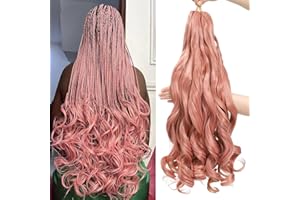 DT CHERYL French Curl Braiding Hair, Lot de 8 extensions de cheveux synthétiques pré-étirés et rebondissants pour femme noire (MP2) - 61 cm