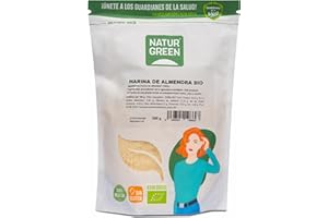 NaturGreen Harina de Almendra Bio 300 g | Ecológica y Natural | Sin Azúcares Añadidos | Sin Frutos Secos | Sin Gluten | Sin Soja | Ideal para Recetas Saludables y Dietas Especiales