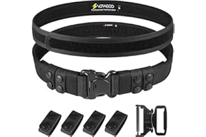 VOTAGOO GEAR Duty Belt 5,1 cm Polizeigürtel mit Hakenfutter, taktischer Nylon-Gürtel für Strafverfolgungsbeamte mit 4 Gürtelhalter