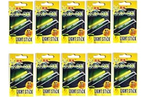 QualyQualy Bâtons Lumineux pour Canne à Pêche, Lumière de pêche de Nuit, Glow Stick Pêche de Nuit Vert Fluorescent Baton Lumineux Peche M L XL 10 Paquets (2pièces)