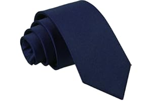 DQT Plain Glossy Satin Polyester Wedding Neck Tie for Boys 7-12 Years Old